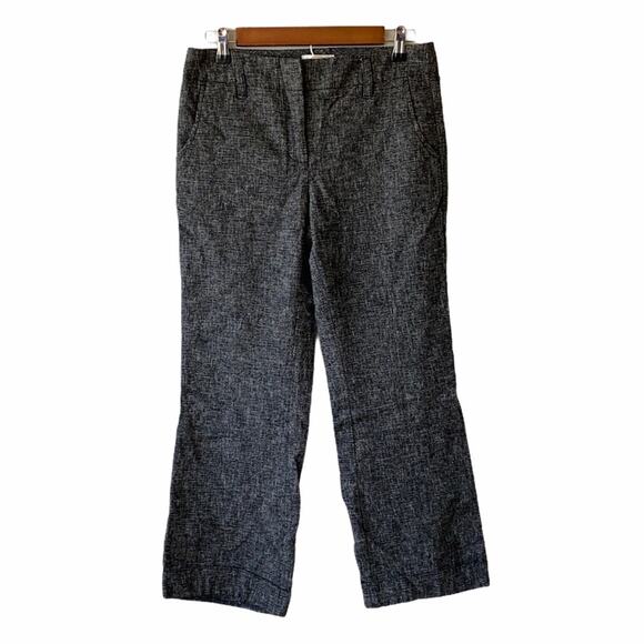 Talbots Petite Women's Jet Black Woven Straight Leg Mid Rise Pants Size 6P - Picture 1 of 6